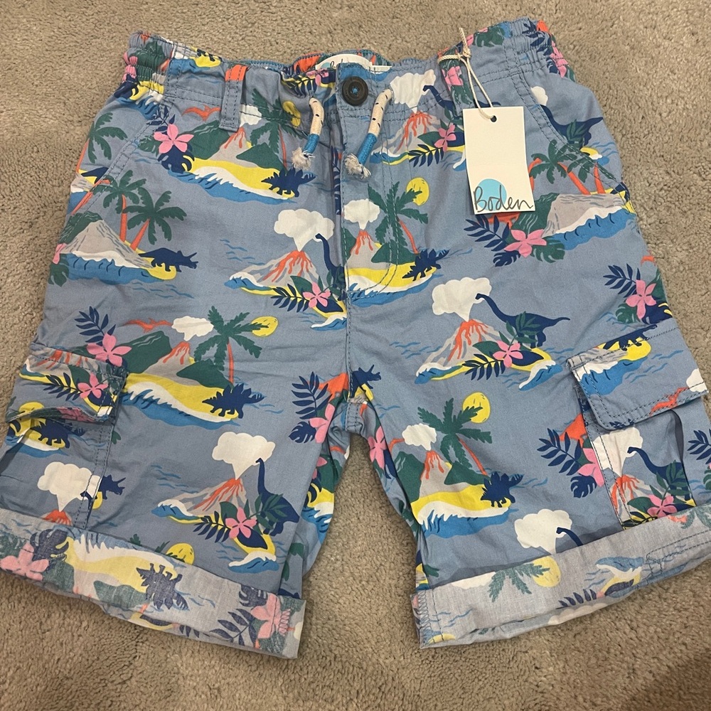 Boden Blue Dinosaur Shorts NWT size 9